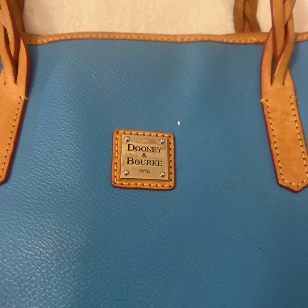 DOONEY & BOURKE Turquoise Tote With Leather Handles